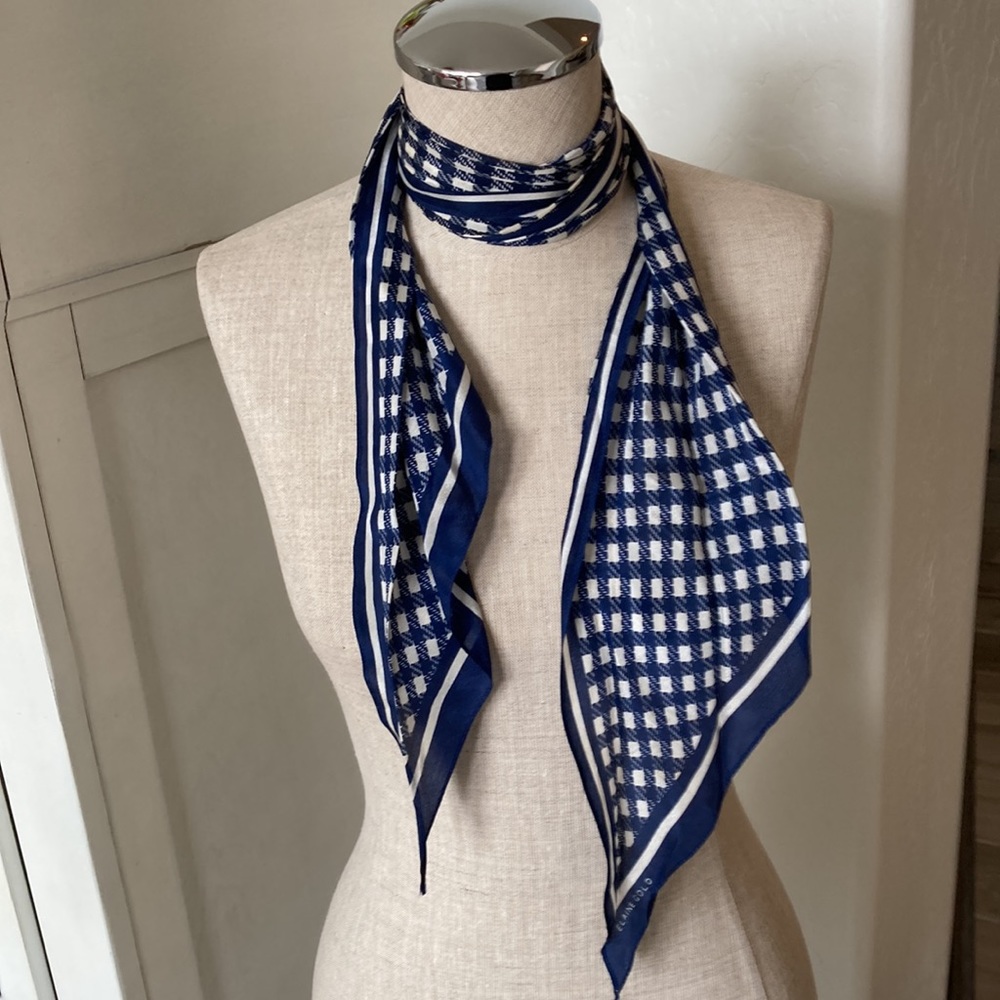 Vintage Elaine Gold check scarf - Picture 2 of 5